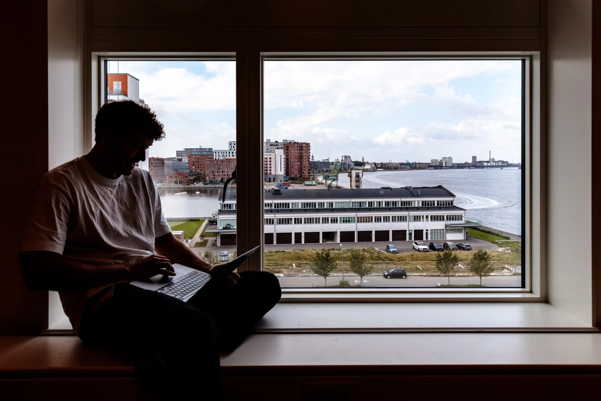 At the studio window, Denmark
